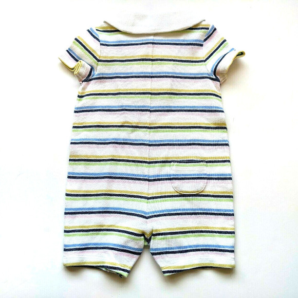 New Janie & Jack 3-6 Months Pastel Stripe Romper 6m -Perfect for Easter! - Picture 3 of 4
